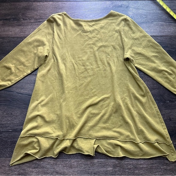 Fenini Women's Olive Green Asymmetrical Tunic Top Laganlook boho - Picture 4 of 6